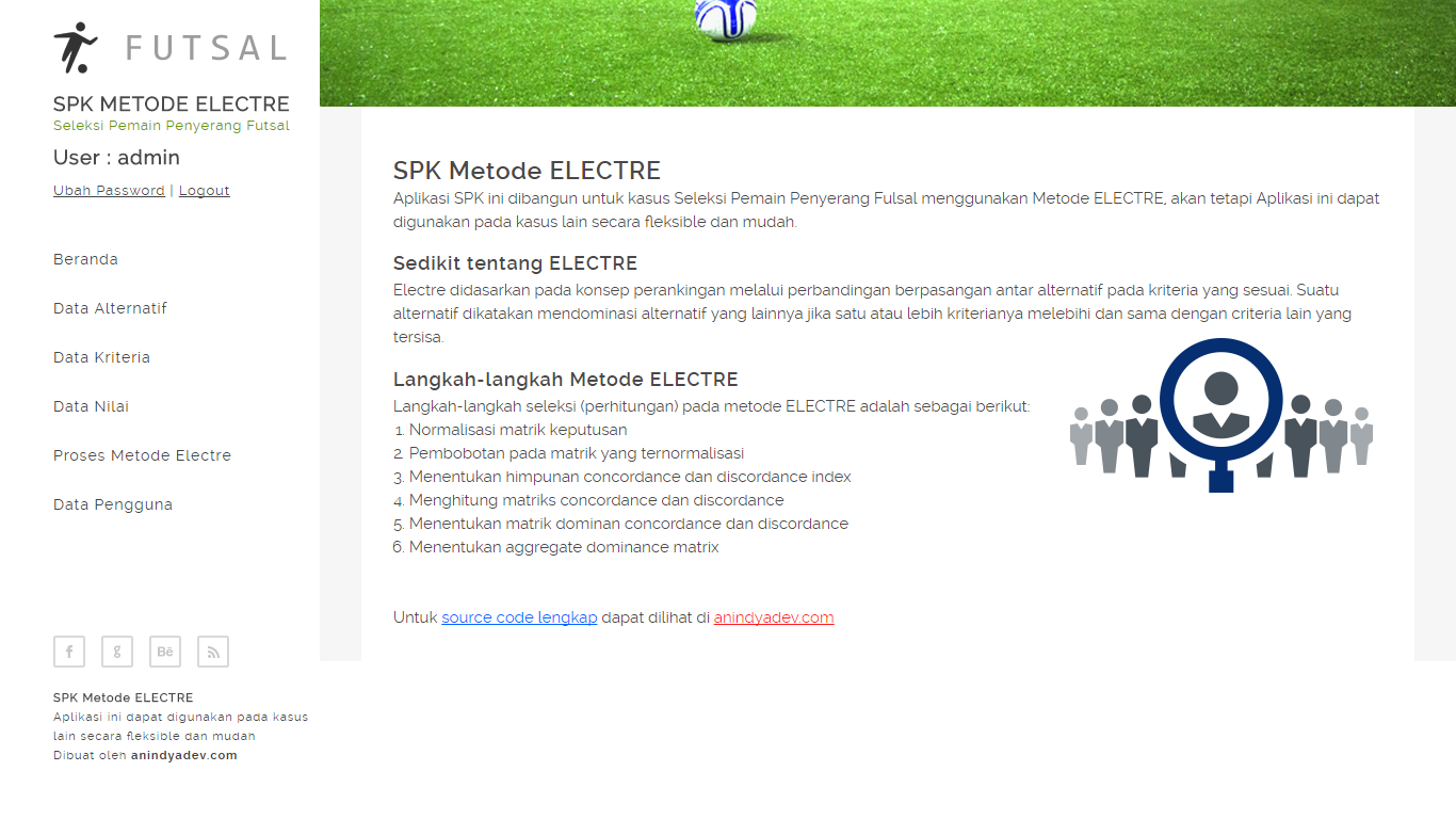 Download Aplikasi SPK Seleksi Pemain Futsal  Metode ELECTRE