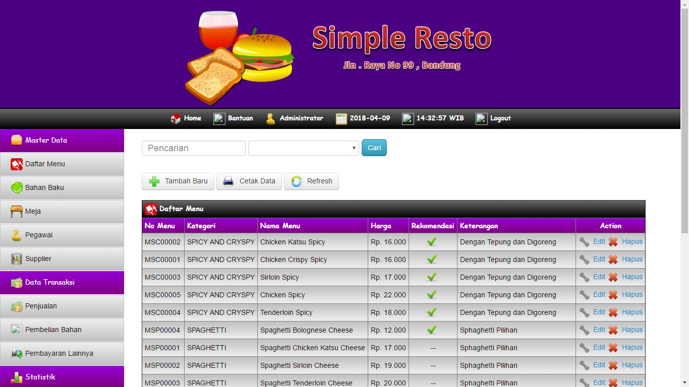 Download Aplikasi kasir restoran berbasis web