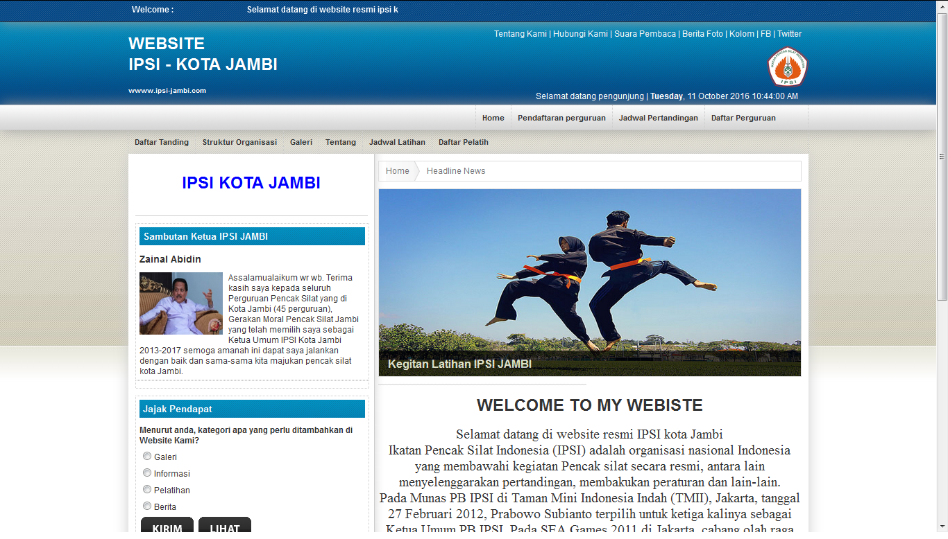 Web Profile IPSI KOTA JAMBI Versi : 1.0
