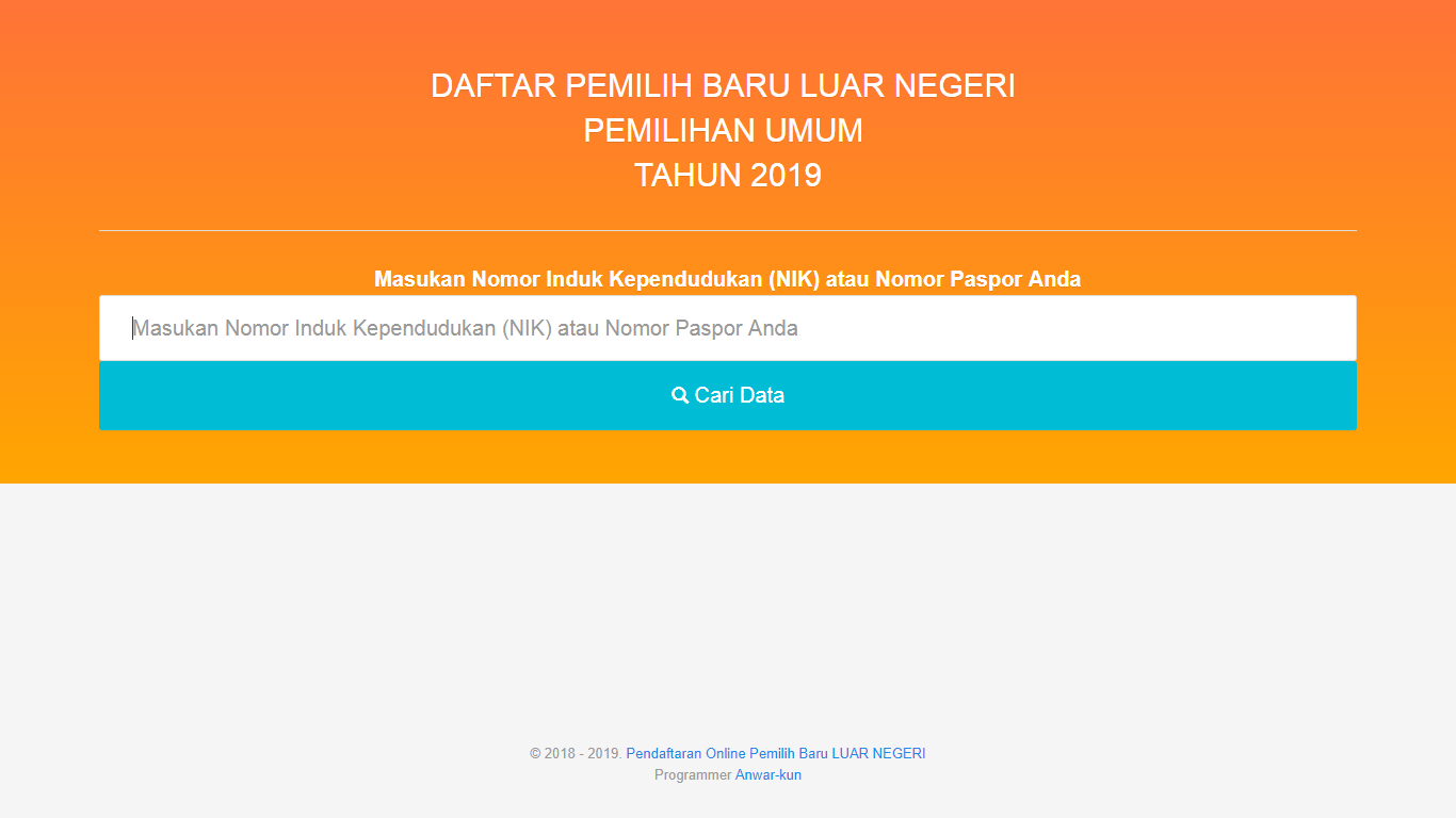 Download aplikasi pendaftaran pemilihan umum berbasis web