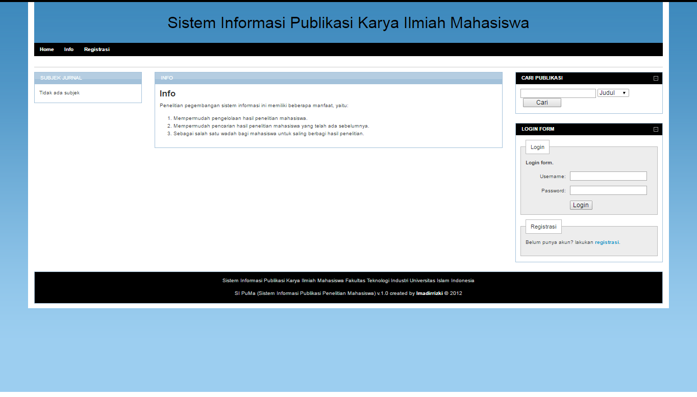 Sistem Informasi Publikasi Karya Ilmiah Mahasiswa
