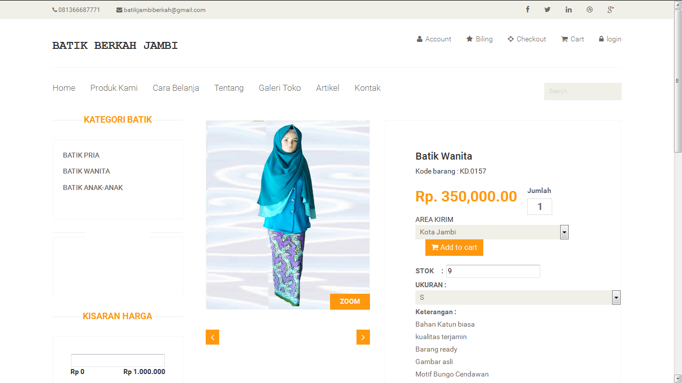 Web E-Commerce Toko Batik dengan CodeIgniter 3.0