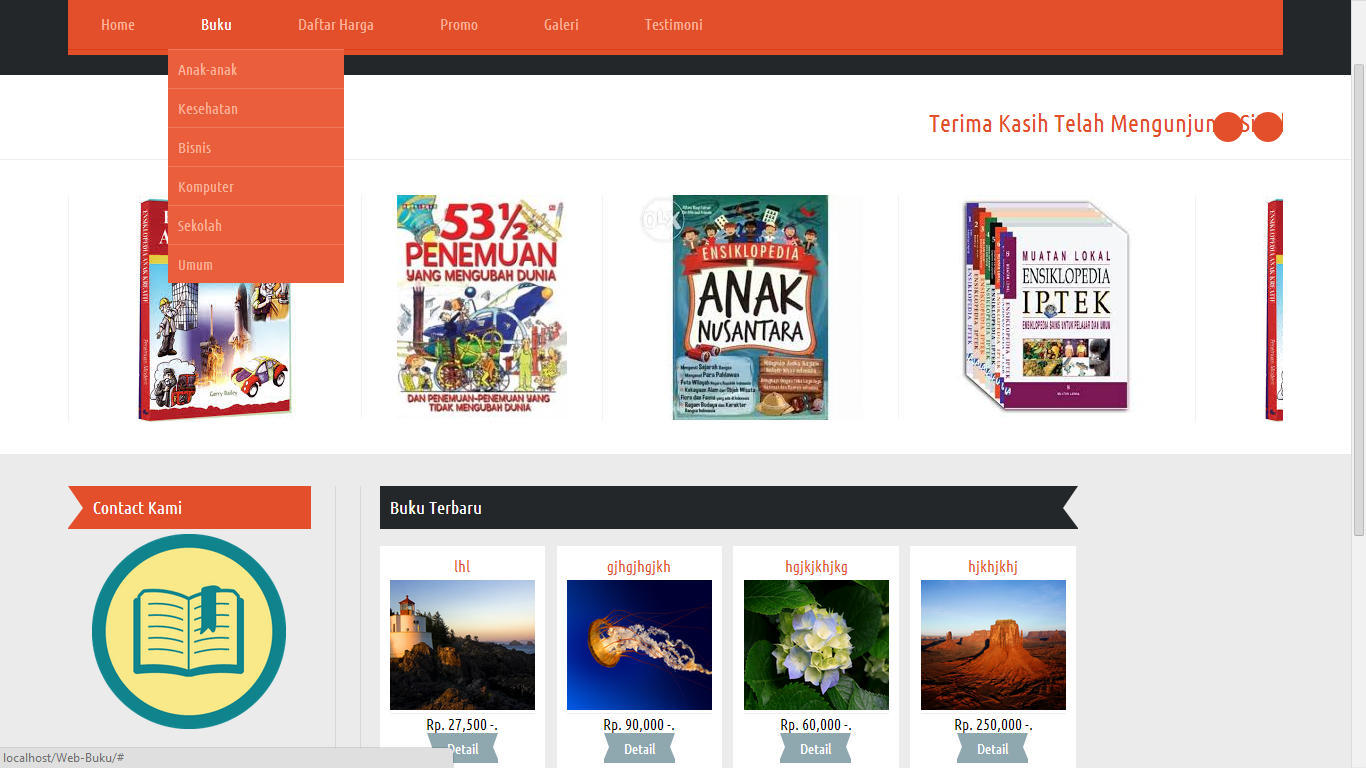 Download Web Sistem Informasi Penjualan Toko Buku 