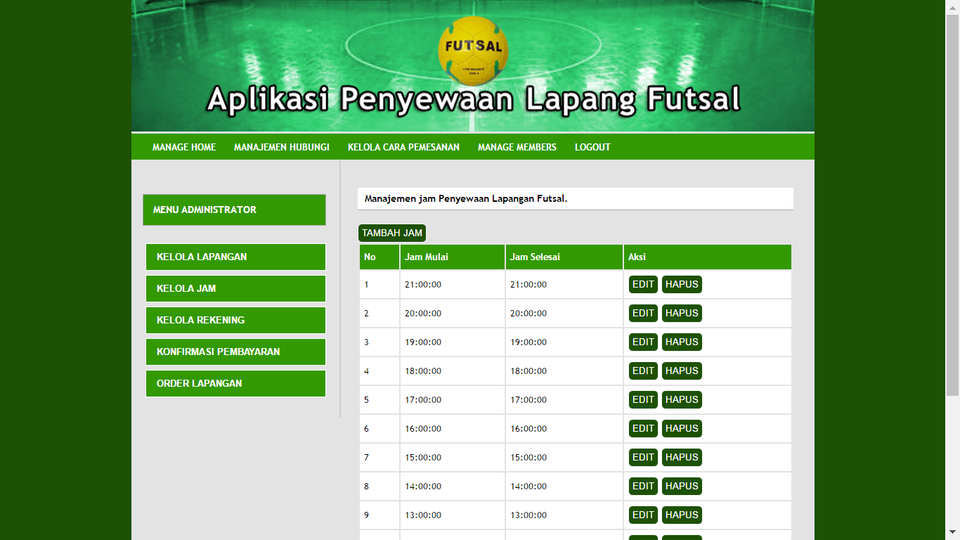 Download aplikasi penyewaan lapangan futsal berbasis web