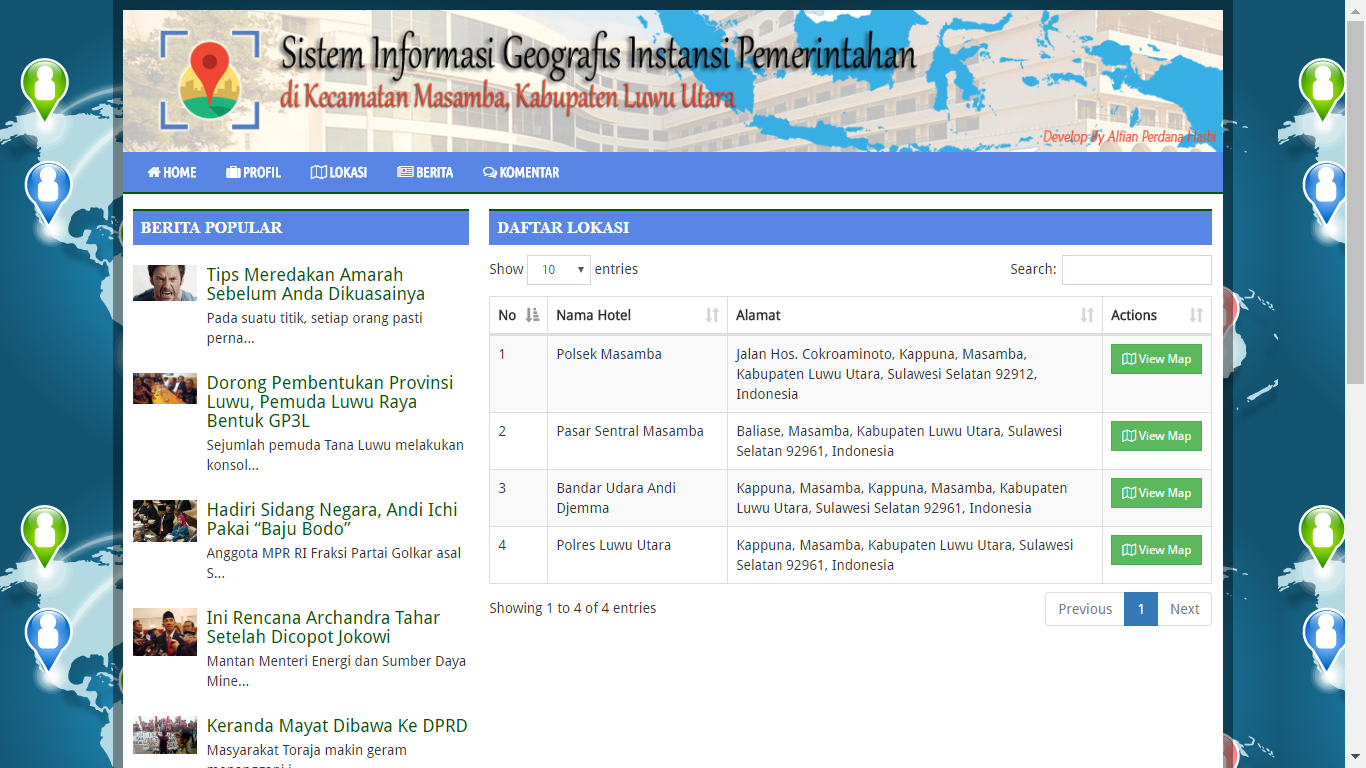 Download Aplikasi Sistem Informasi Geografis Instansi Pemerintah Berbasis Web Gratis